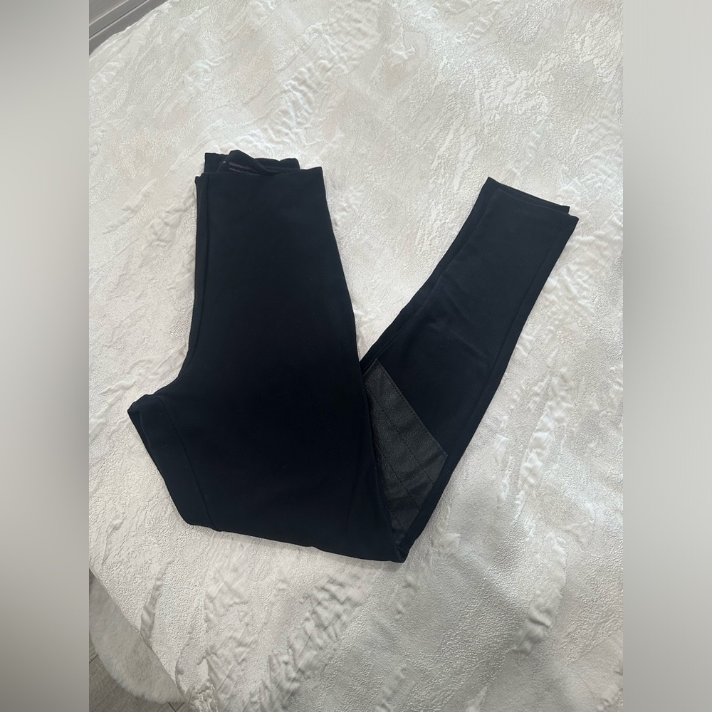 Commando Leggings with leather patch at the knee Size M